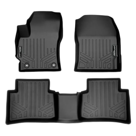 Smartliner SA0424-B0462 Custom Fit 2 Row Floor Mats Liner Set for 2020-2022 Toyota Corolla, Black SA0424/B0462